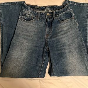 High rise straight target dark blue wash jeans